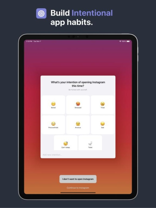 one sec | App Zeitlimit Sperre Tablet-Screenshot4