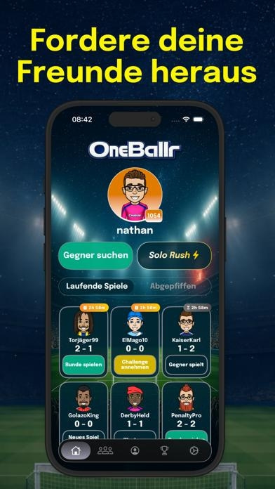 OneBallr - Fu&szlig;ball Quiz Duell Smartphone-Screenshot3