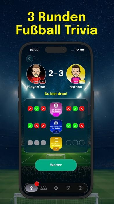OneBallr - Fu&szlig;ball Quiz Duell Smartphone-Screenshot4