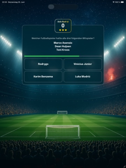 OneBallr - Fu&szlig;ball Quiz Duell Tablet-Screenshot3