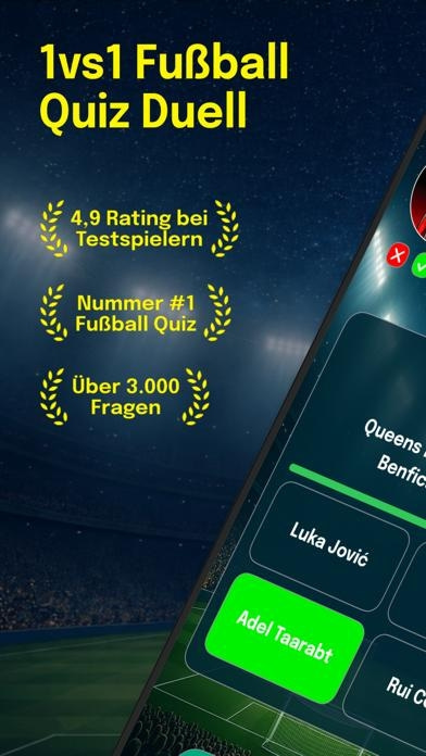 OneBallr - Fu&szlig;ball Quiz Duell Smartphone-Screenshot