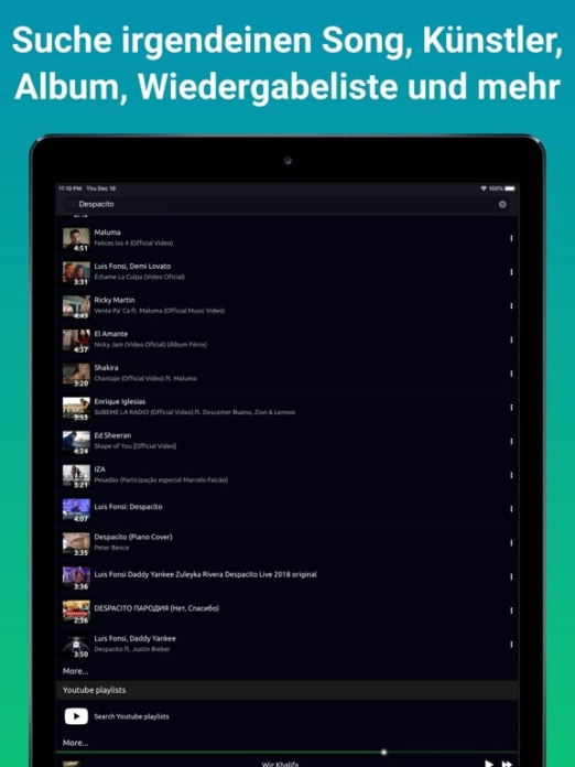 Online Musik & Video Player Tablet-Screenshot5