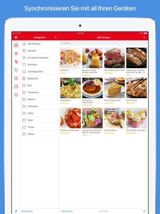 Paprika Rezept-Manager 3 Tablet-Screenshot