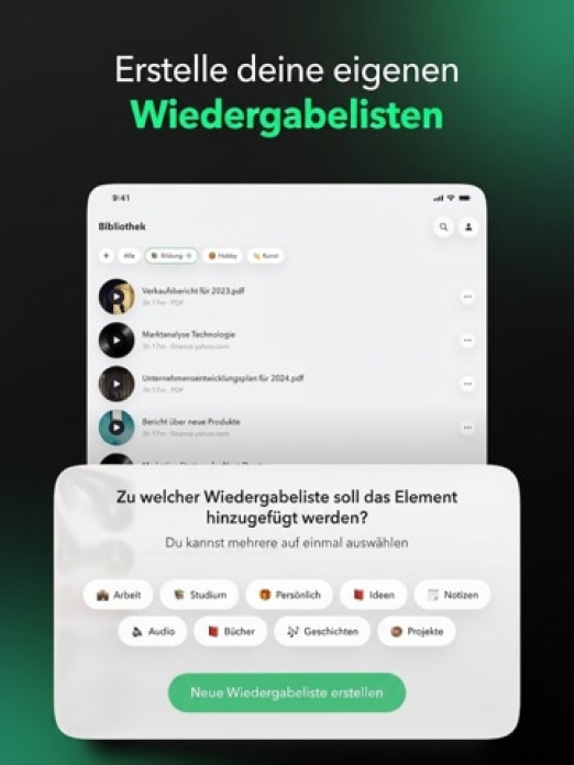 Peech: Text & PDF zu Sprache Tablet-Screenshot8