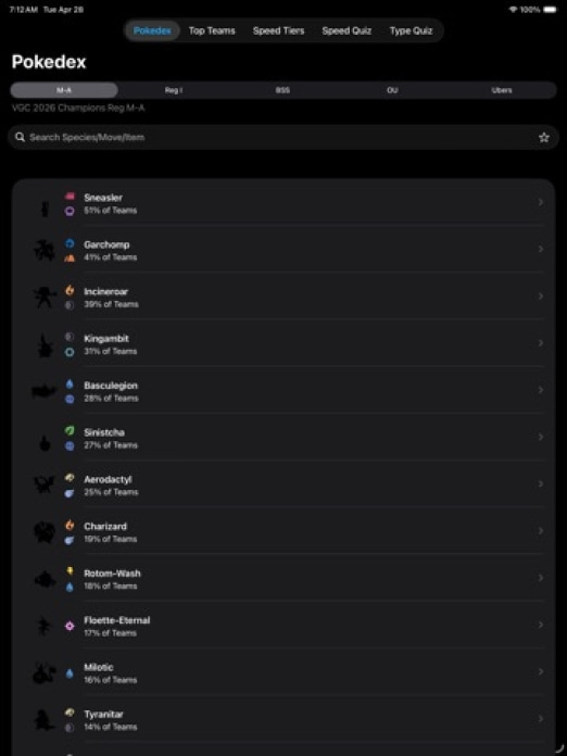 Pikalytics Tablet-Screenshot