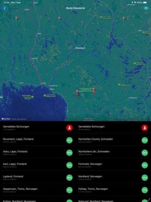Polarlicht-Vorhersage Tablet-Screenshot4