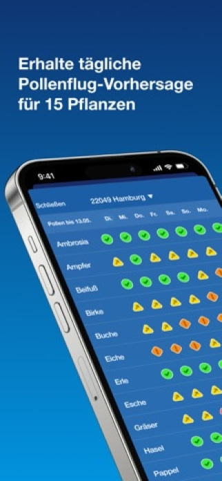 Pollenflug-Vorhersage Smartphone-Screenshot2
