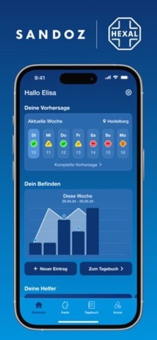 Pollenflug-Vorhersage Smartphone-Screenshot