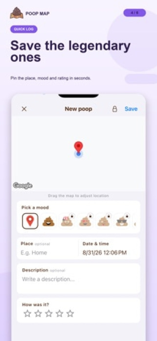 Poop Map - Pin and Track Smartphone-Screenshot2