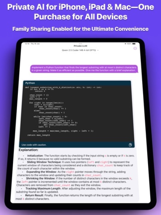 Private LLM - Lokaler KI-Chat Tablet-Screenshot5