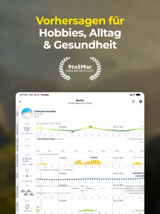 Sonuby: Anpassbare Wetter-App Tablet-Screenshot