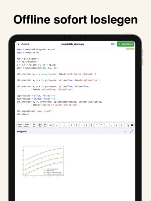 Python Coding – IDE & Editor Tablet-Screenshot