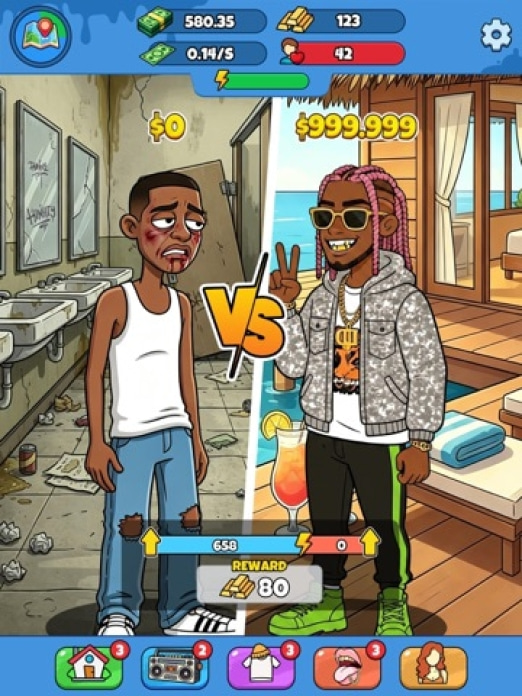 Rap Star:Idle Clicker Tablet-Screenshot2