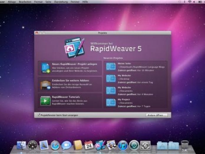 RapidWeaver Smartphone-Screenshot
