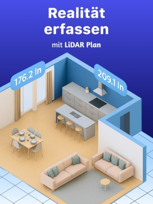 Raum messen: Grundriss Tool Tablet-Screenshot