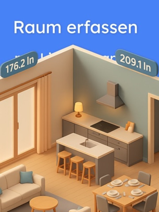 Raumplaner: Ma&szlig;band 3D & LiDAR Tablet-Screenshot