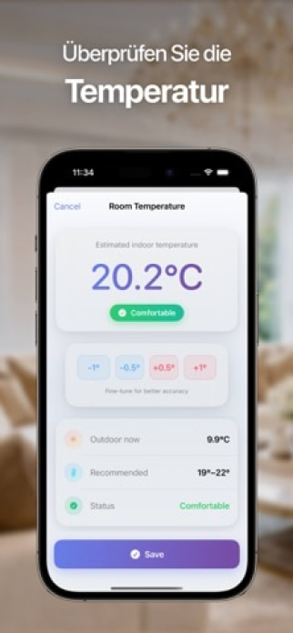 Raumtemperatur Smartphone-Screenshot2