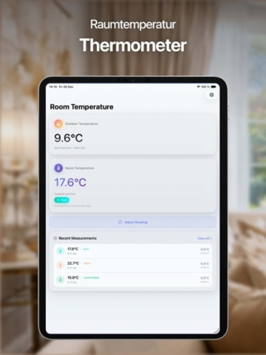 Raumtemperatur Tablet-Screenshot