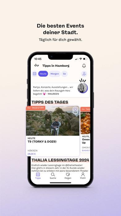Rausgegangen: Events entdecken Smartphone-Screenshot