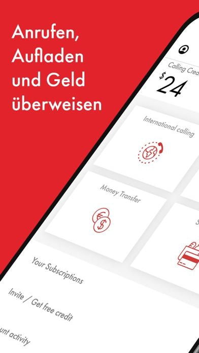 Rebtel: Aufladungen und Anrufe Smartphone-Screenshot