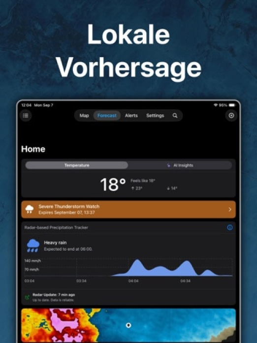 Regenradar: Wetterradar Live Tablet-Screenshot2