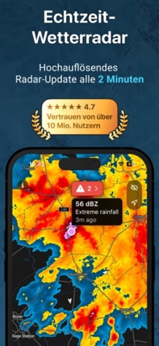 Regenradar: Wetterradar Live Smartphone-Screenshot