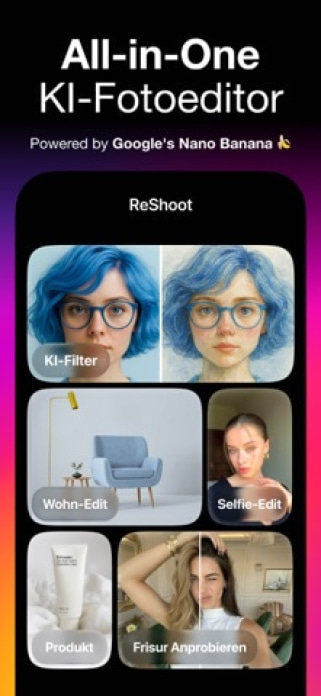 ReShoot: KI-Fotos & Edits Smartphone-Screenshot