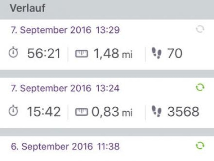 Runtastic Pedometer PRO Schrittzähler Smartphone-Screenshot3