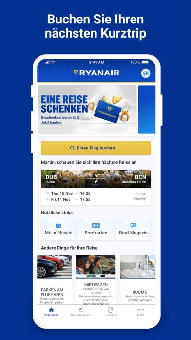 Ryanair Smartphone-Screenshot