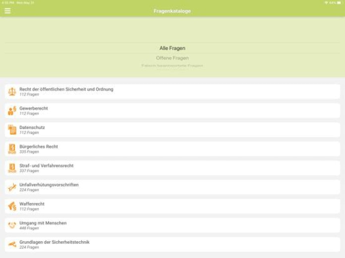 Sachkundeprüfung §34a GewO Tablet-Screenshot2