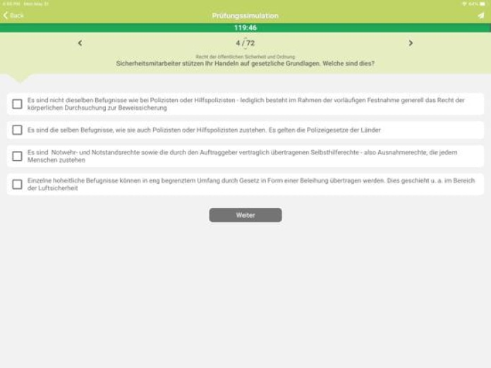 Sachkundeprüfung §34a GewO Tablet-Screenshot6