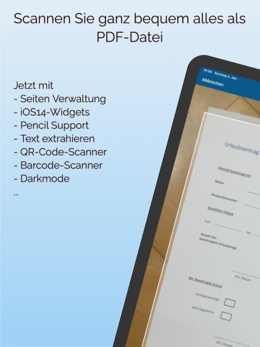 ScanBox – PDF Scanner & OCR Tablet-Screenshot