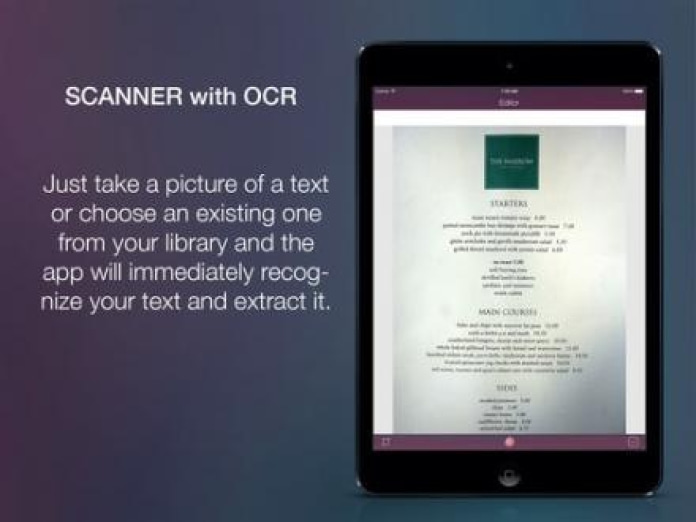 OCR-Scanner Smartphone-Screenshot