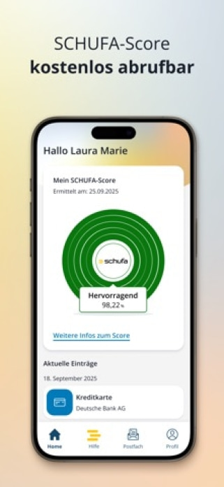 SCHUFA Smartphone-Screenshot