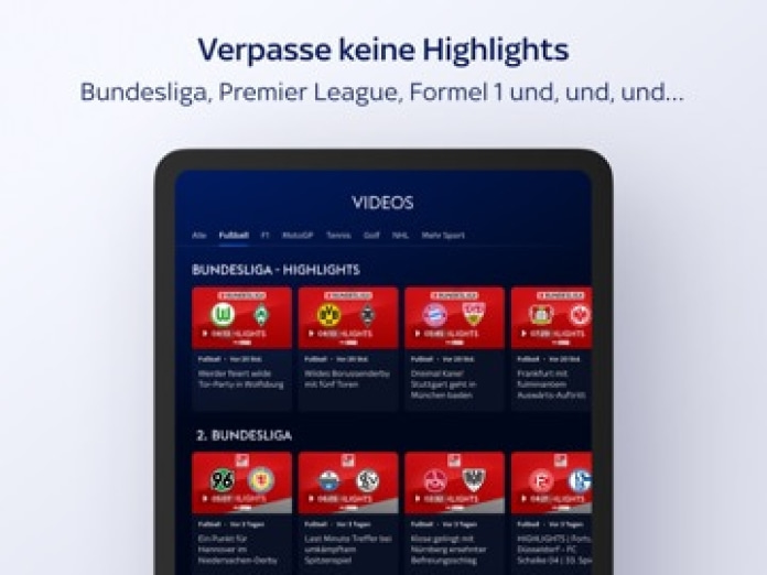 Sky Sport: Fußball News & mehr Tablet-Screenshot5