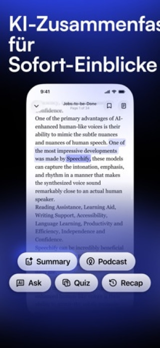 Speechify Texte Vorlesen Hören Smartphone-Screenshot8