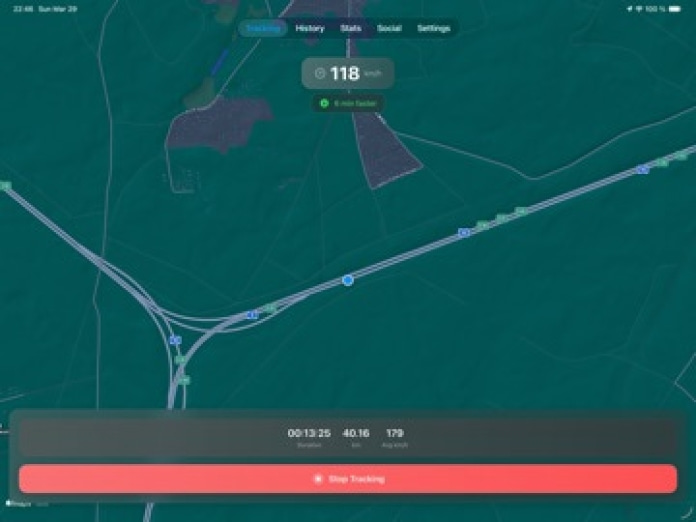 Speed-Tracker Tablet-Screenshot