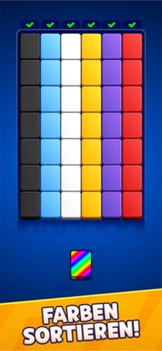 Stack Sort: Farbpuzzle Smartphone-Screenshot