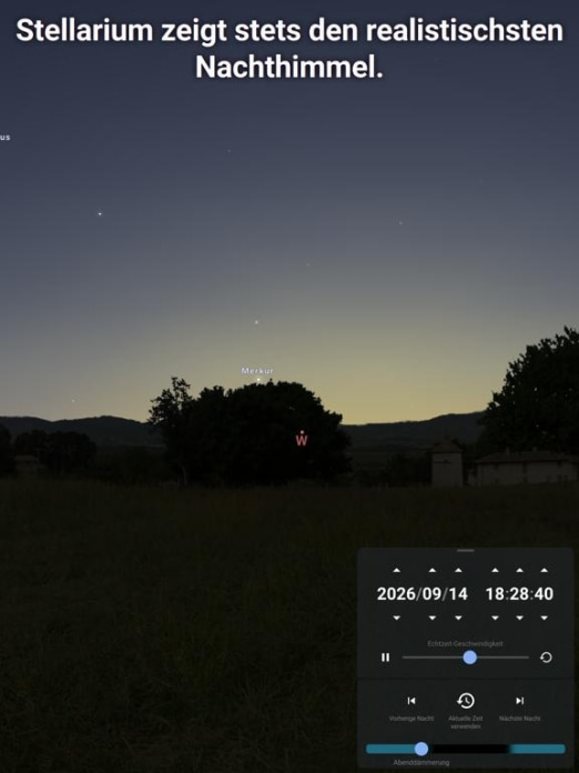 Stellarium Mobile:Sternenkarte Tablet-Screenshot