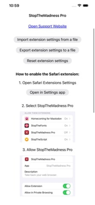 StopTheMadness Pro Smartphone-Screenshot