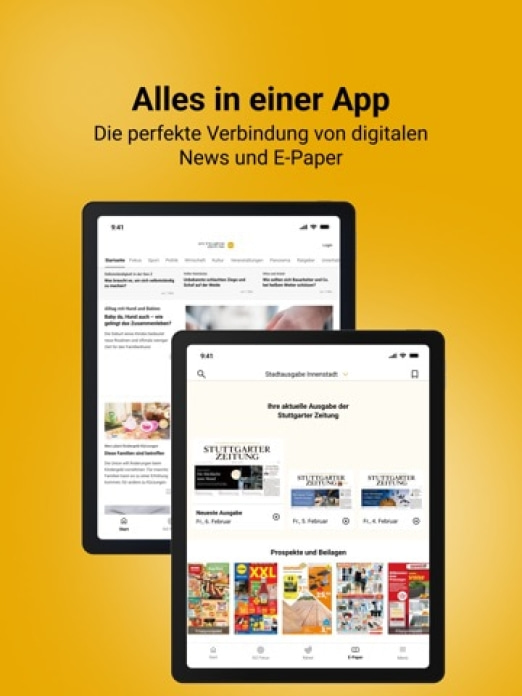 Stuttgarter Zeitung App Tablet-Screenshot