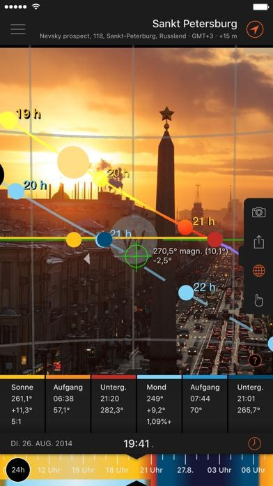 Sun Surveyor (Sonnenvermesser) Smartphone-Screenshot