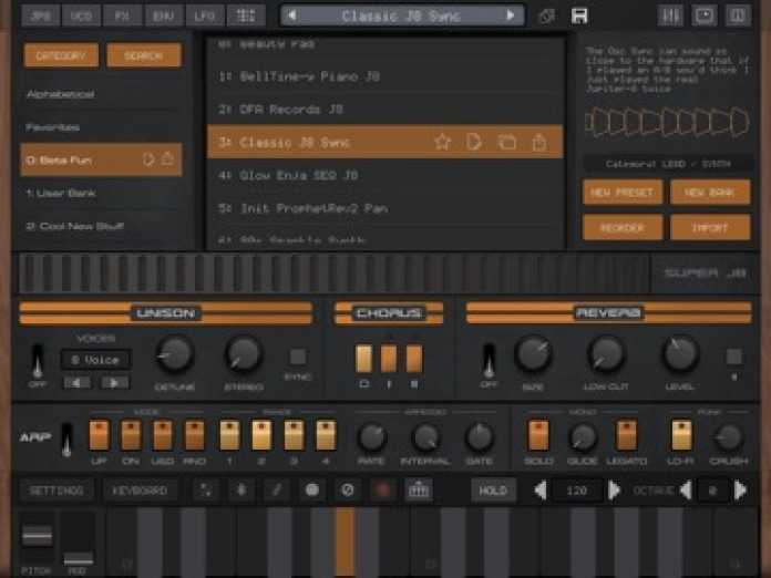 Super J8 Synth + AUv3 Tablet-Screenshot