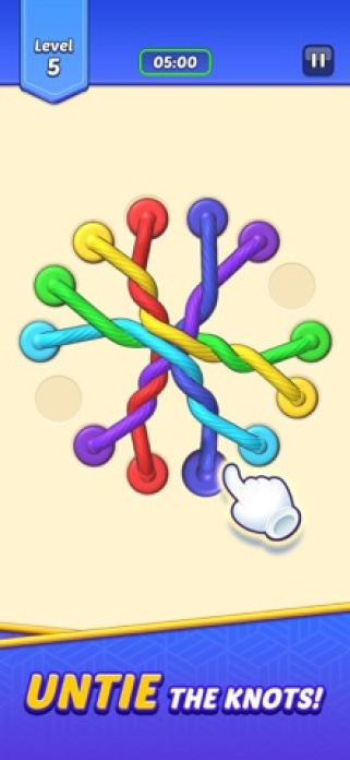 Tangled Rope: Solve Puzzles! Smartphone-Screenshot
