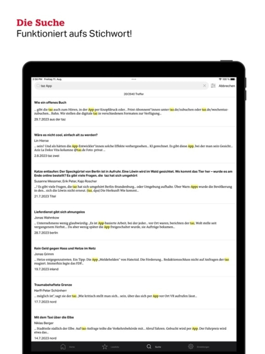 taz, die tageszeitung Tablet-Screenshot10