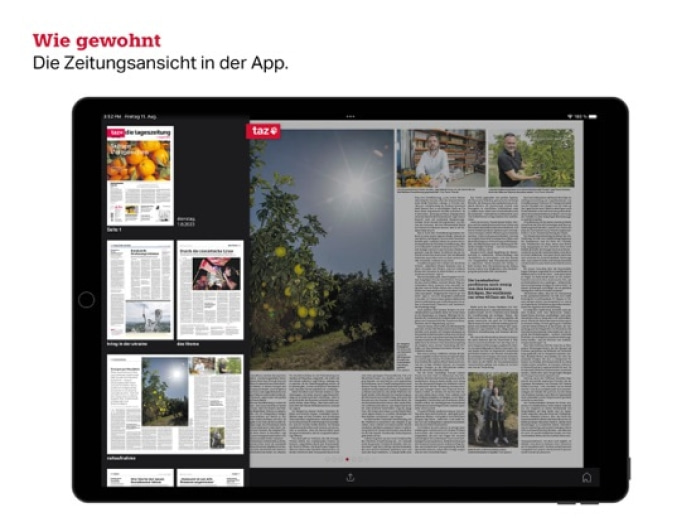 taz, die tageszeitung Tablet-Screenshot3