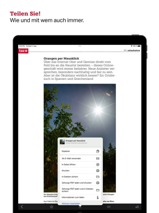 taz, die tageszeitung Tablet-Screenshot6