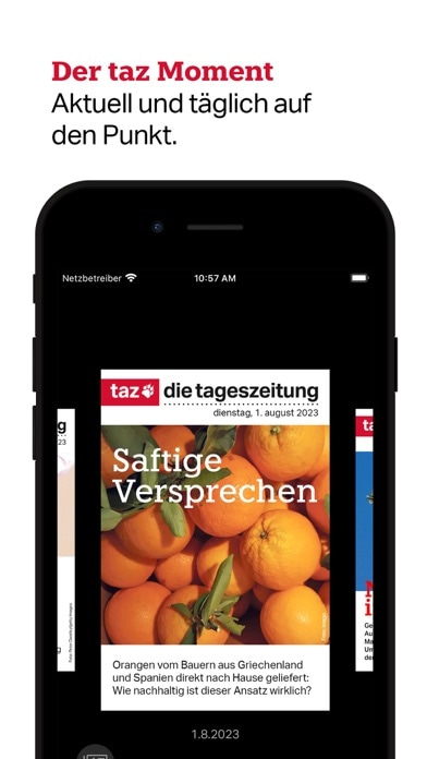 taz, die tageszeitung Smartphone-Screenshot