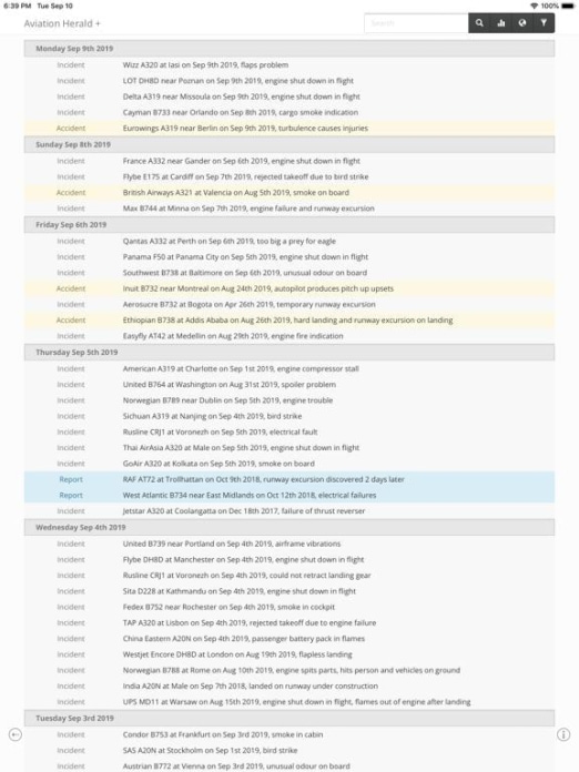 The Aviation Herald - Feed Tablet-Screenshot