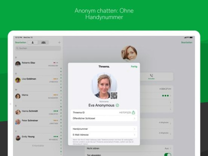 Threema. Der sichere Messenger Tablet-Screenshot2